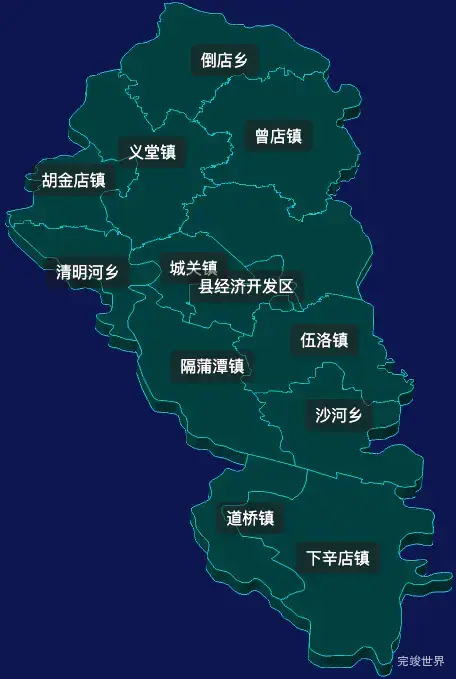threejs孝感市云梦县geoJson地图3d地图css2d标签